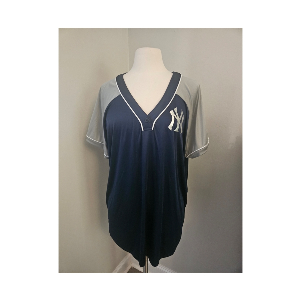 Fanatics NY Yankees Baseball Jersey Women’s 3X Navy White MLB Plus Size